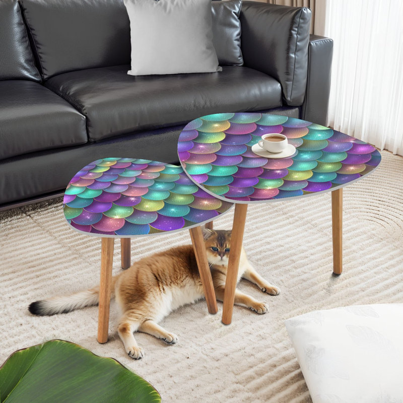 Ensemble de 2 tables basses gigognes Triangle