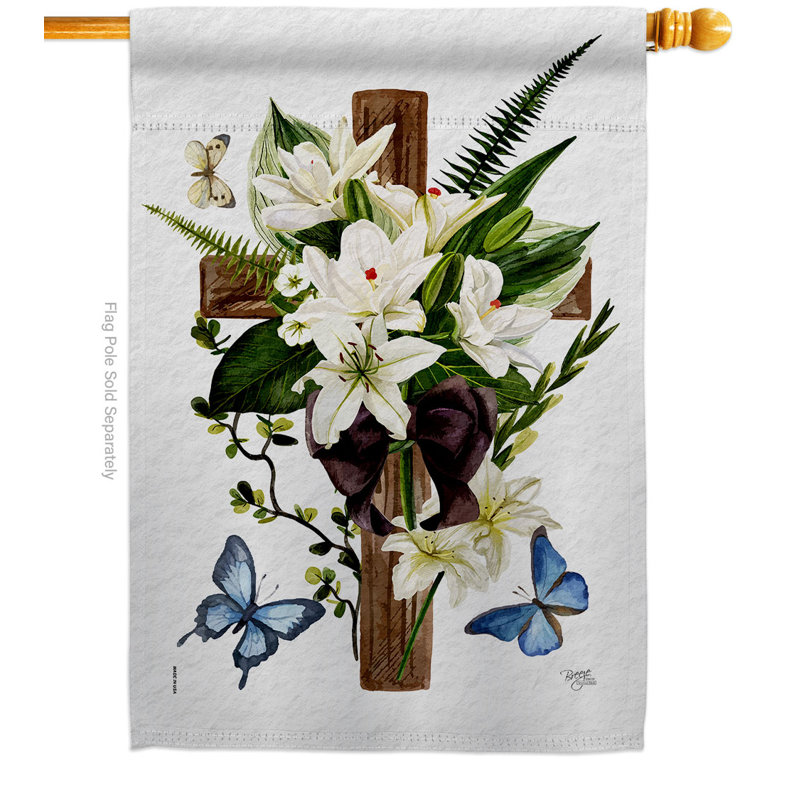 Bannière de lis décorative à motif de croix de lis Lily