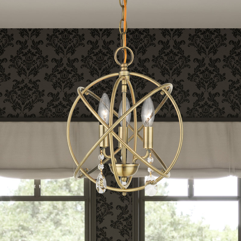 Laclair 3 - Light Pendant, Antique Brass, 12.25" H x 12.625" W x 12.625" D