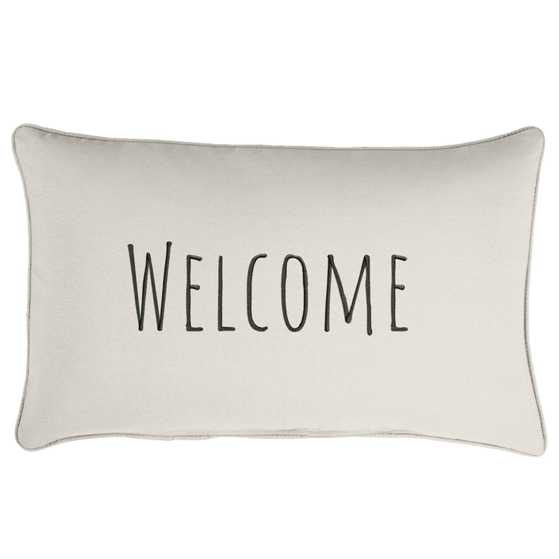  Housse et insert pour oreiller rectangulaire Welcome, Toile Sunbrella® naturel