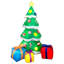 Arbre de Noël gonflable 7 pi avec lumières à DEL et boîtes-cadeaux - Décoration de jardin pour les fêtes avec ventilateur, piquets et cordes - Tissu imperméable
