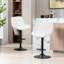 Swivel Upholstered and Faux Leather Adjustable Height Bar Stool with Iron Frame-1992063746-1992063751