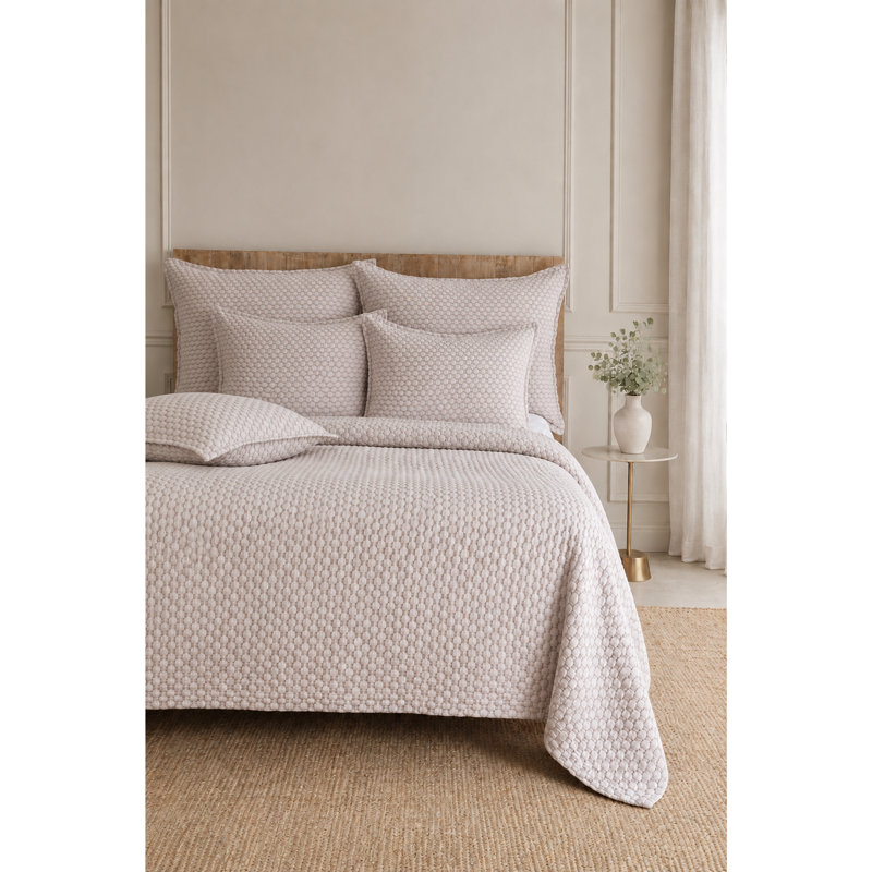 Couverture matelassée 100% coton Avalon, Queen, Noyer clair