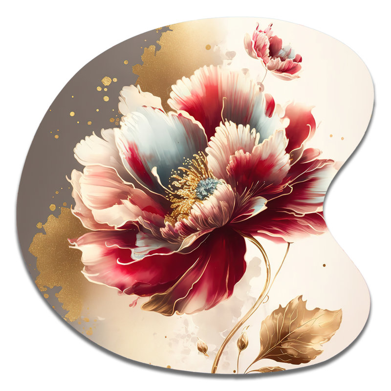 Alnwick - Floral Drop Shape Irregular Metal Wall Decor, 27" H x 27" W