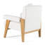 Cynthia - Modern White Fabric + Wood Accent Chair