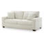 Gesi Sofa with Track Arms and Accent Pillows, Ivory Corded Polyester 85 Inch