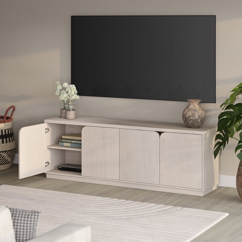 Voegele Rectangular TV Stand for TV's up to 78" in Alder, White