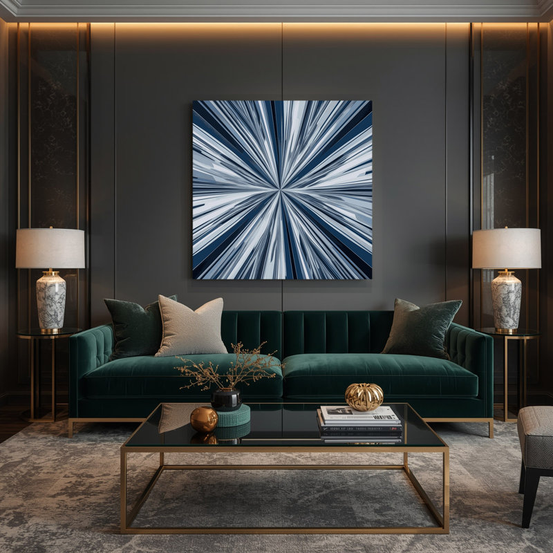 Art mural sur toile gris Op Art 51, H 32 po x l 32 po