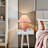 11.81-in Pink Snowflake Glossy Ceramic Table Lamp With Fabric Lamp Shade-2065283447