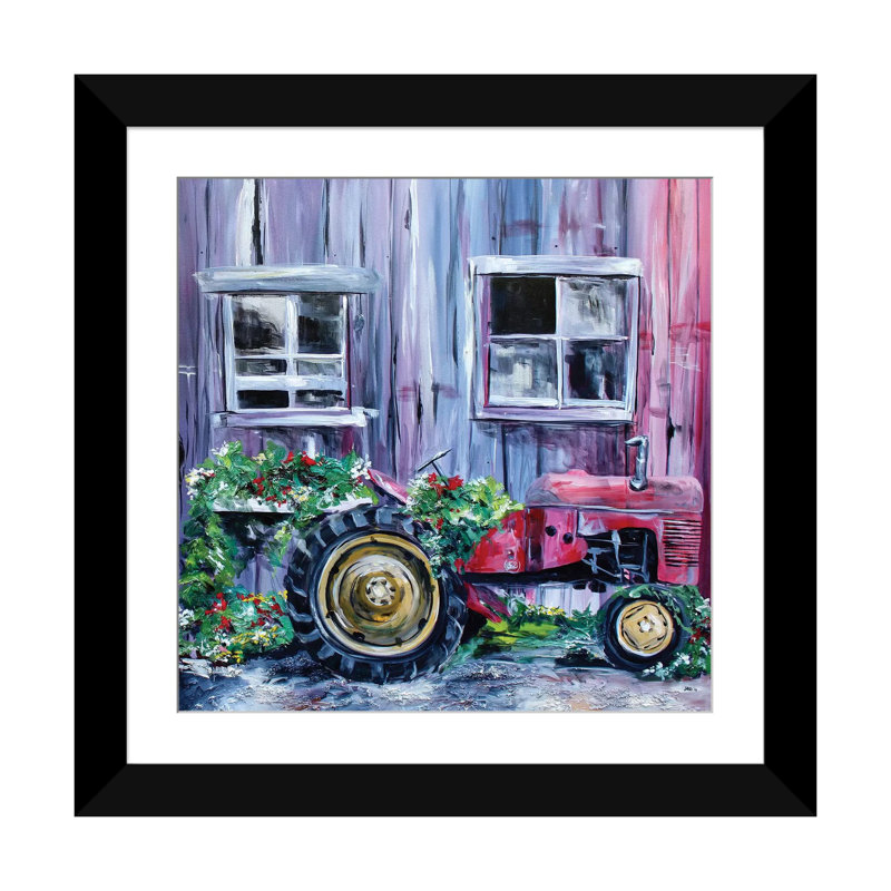 « spring crop », reproduction sur toile, H 16 po x l 16 po x P 1 po, Papier avec cadre noir, Blanc