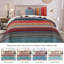 Ensemble de courtepointe à rayures pour lit très grand 3 pièces Boho