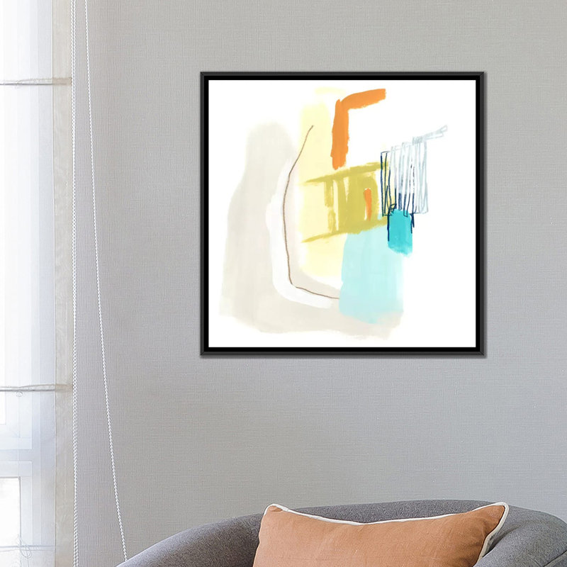 « adagio viii », reproduction sur toile, H 18 po x l 18 po x P 1,5 po, Toile avec cadre noir, Pas de tapis
