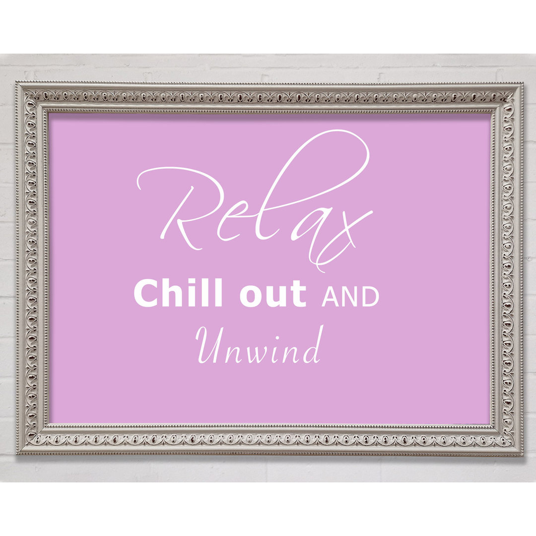 Badezimmer Zitat Relax Chill Out Vivid Pink Gerahmter Druck