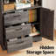Bibliothèque moderne en bois de style moderne H 71 "avec porte et 3 tiroirs, tablettes ouvertes à 3 niveaux-1243594524