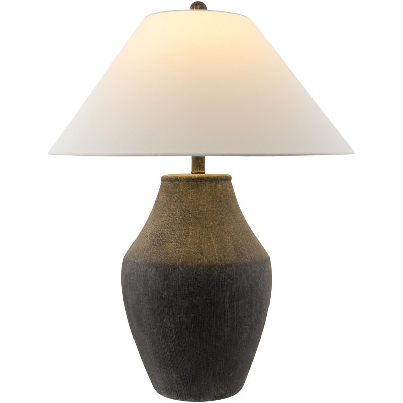 Batavia Ceramic Table Lamp, Black, White