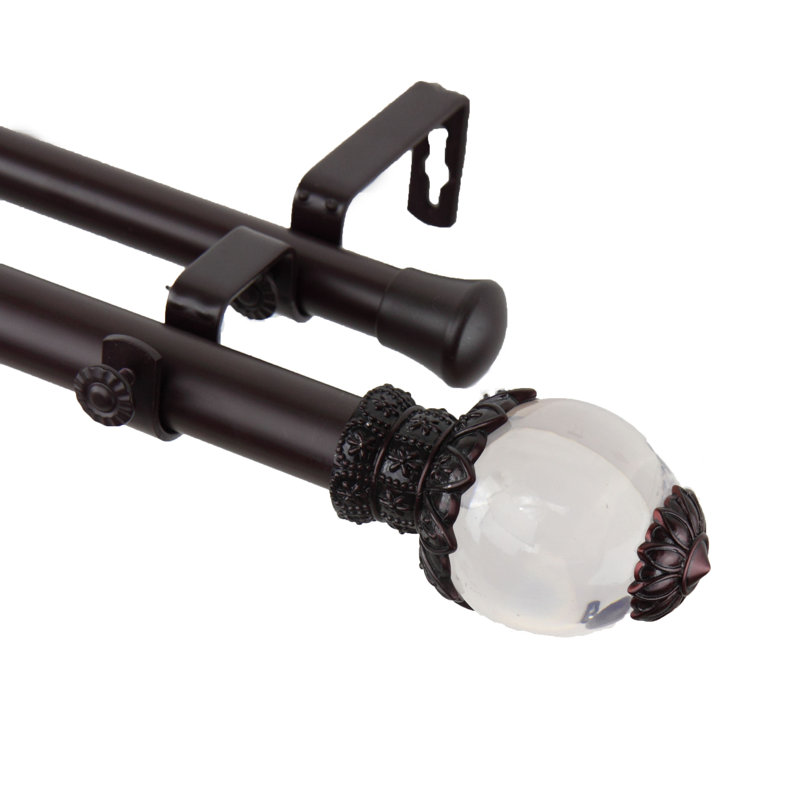 Tringle à rideaux double Deville, Acajou, H 1 po x l 240 po x P 6,75 po