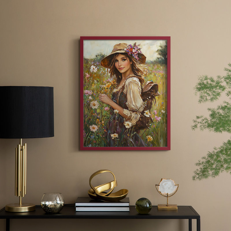 Reproduction encadrée WOMEN Series CCL XXXV - bois massif, H 11 po x l 9 po, Rouge