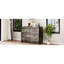 Armoire de lit double pliable avec station de charge et tiroir de rangement, gris rustique, option peu encombrante pour les espaces invités dans les maisons compactes-185251782-185251783