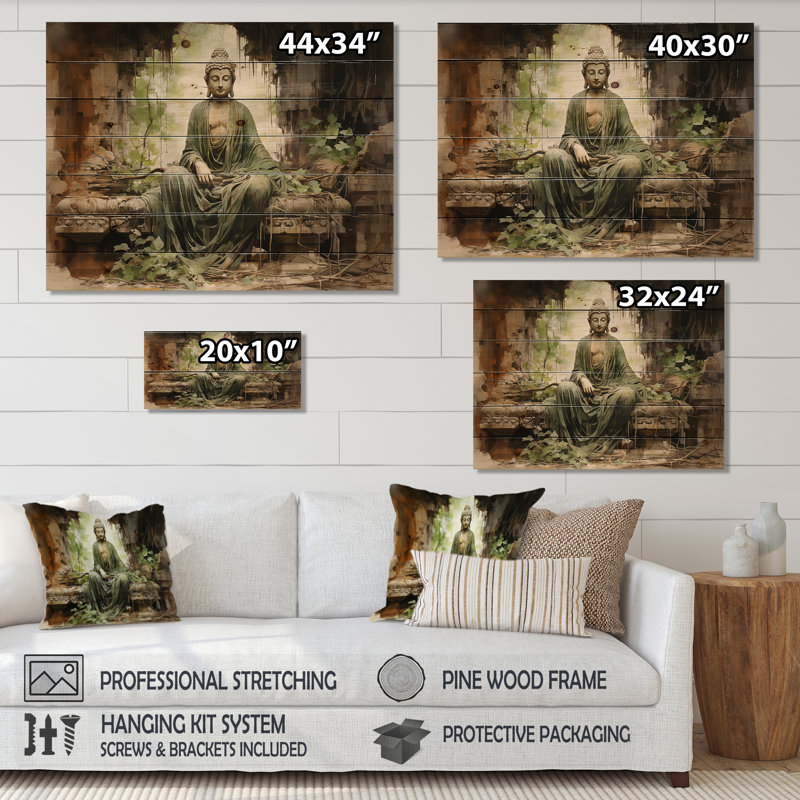 Taryne - Paysages, décoration murale sur bois de pin naturel, H 30 po x l 40 po