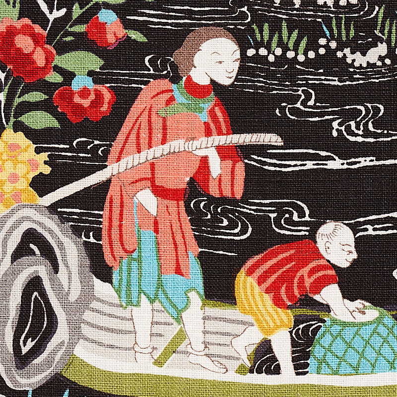 Yangtze River Fabric, Onyx