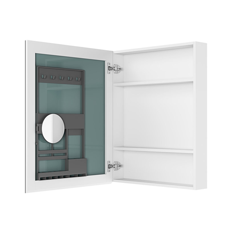 Armoire de salle de bain en bois d'ingénierie avec miroir 24 po x 30 po - Blanc