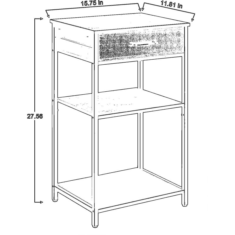 Support d'imprimante industriel à 3 niveaux avec tiroirs de rangement, table d'imprimante robuste sous le bureau avec tablettes pour l'organisation du bureau à domicile