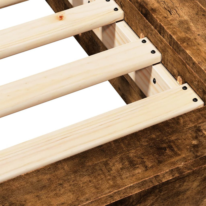 Pasol Bed, Smoked Oak, European Single (90 x 200cm)