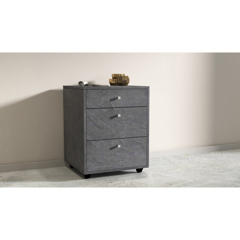 Sbordone 3 -Drawer Storage Cabinet, Grey