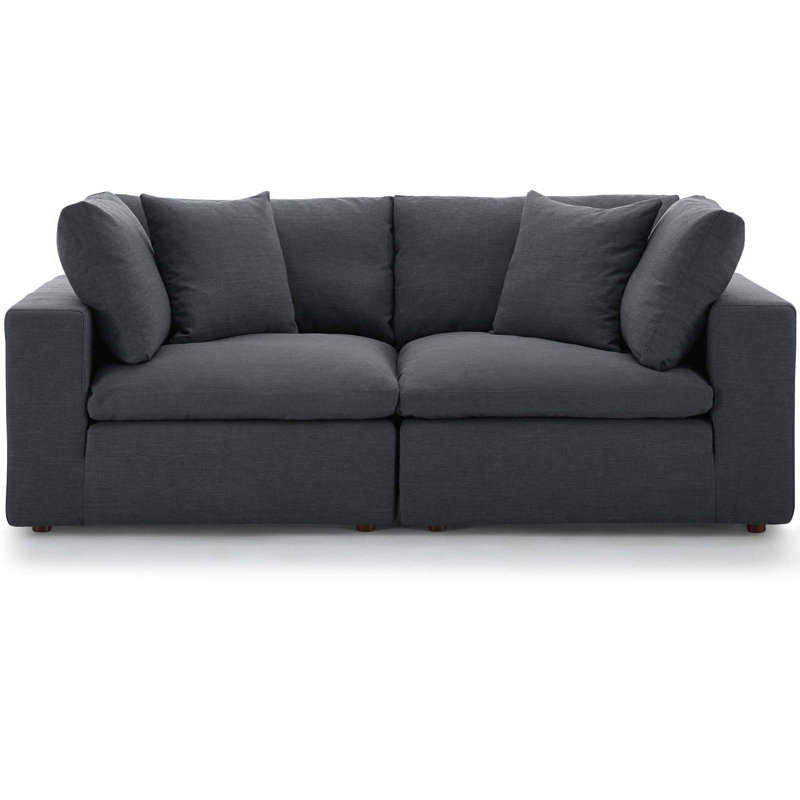 Modway Copper Grove Hrazdan Down-filled Over-stuffed 2-piece Sectional Sofa Set, Gray 100% Polyester