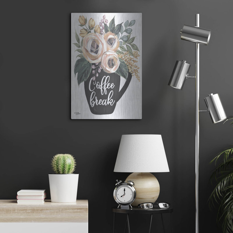«Coffee Break» par Michele Norman, art mural en métal, H 24 po x l 16 po