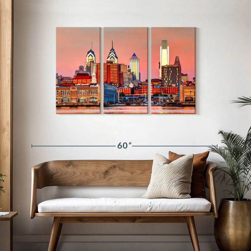 Aime Philadelphia Skyline, H 28 po x l 45 po