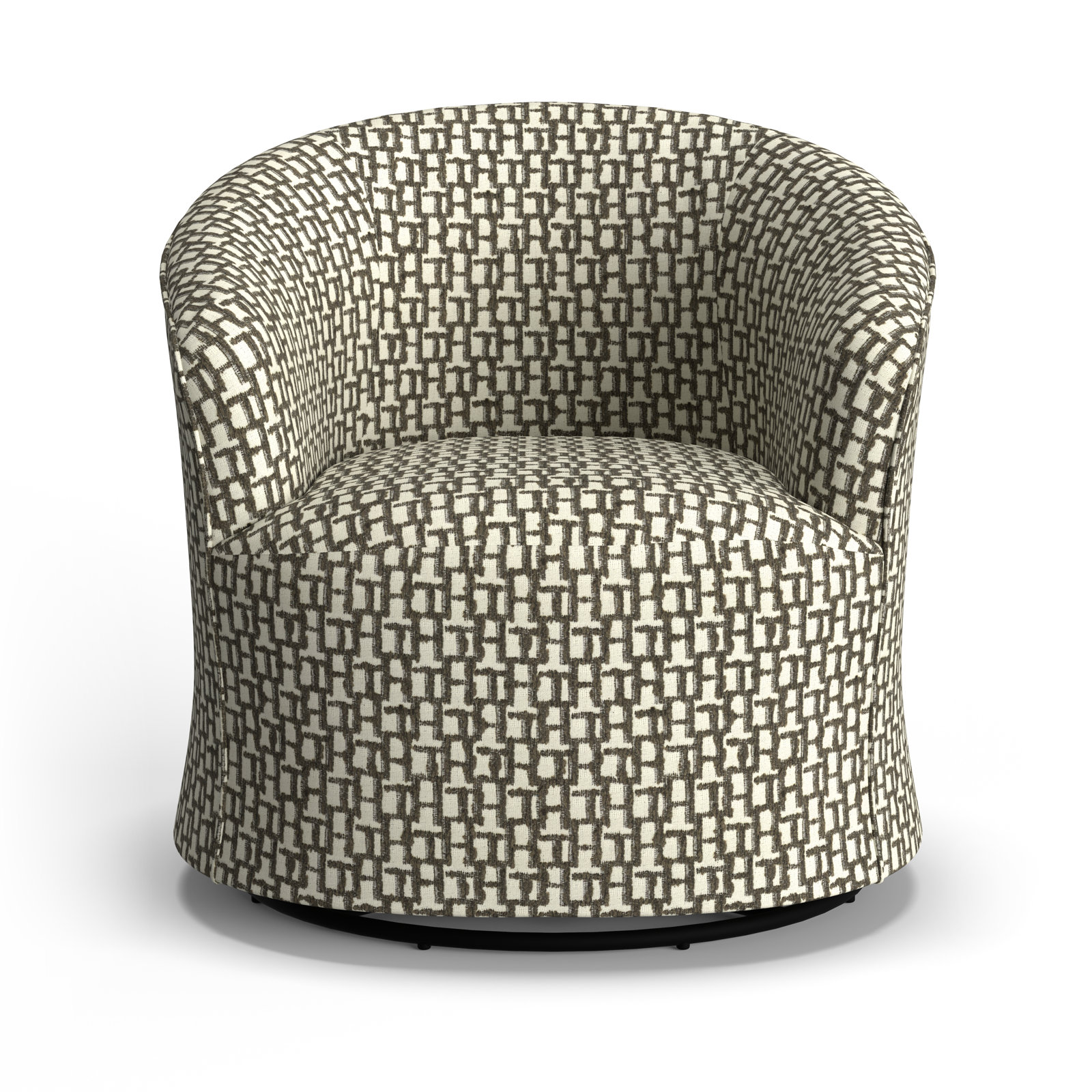 Jude Upholstered Swivel Nursery Chair, Sinatra Mushroom Graphic Print Performance