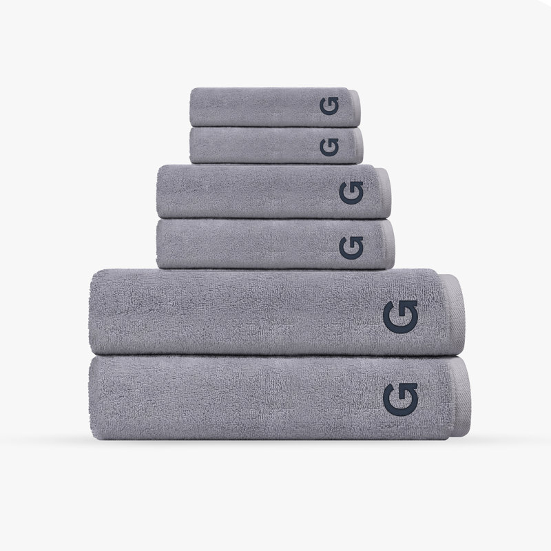 Monogrammed Cloer 6 pcs Turkish Towels Set, G, Silver