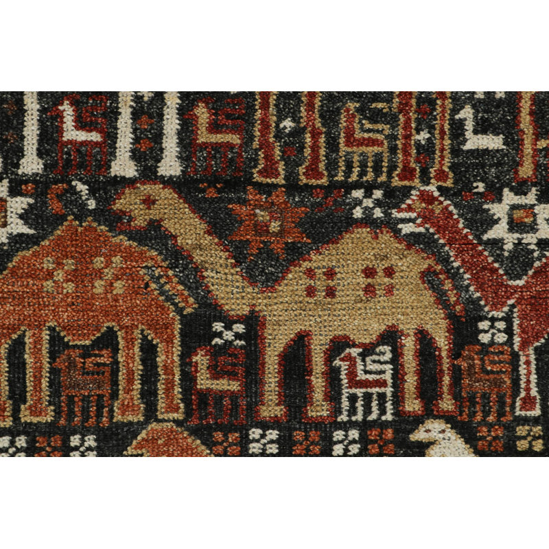 Burano Hand Knotted Wool Pictorial Area Rug, Rectangle 2'11" x 4'3"