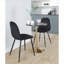 Table de salle à manger ou de bar réglable - Base en métal avec plateau en bois noir-946270736