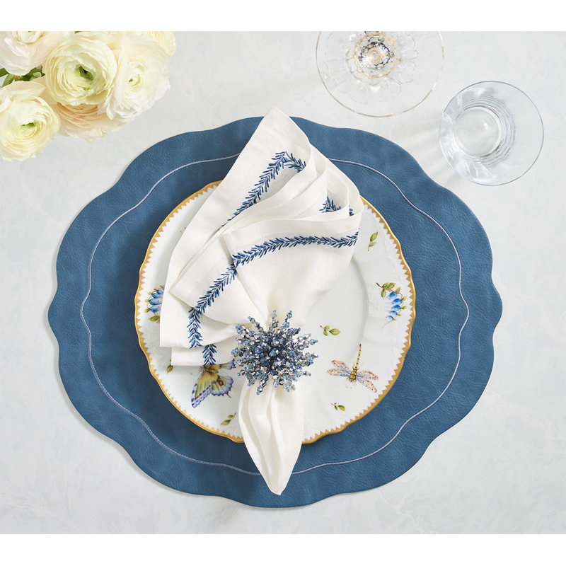 Jardin Napkin, White/Blue