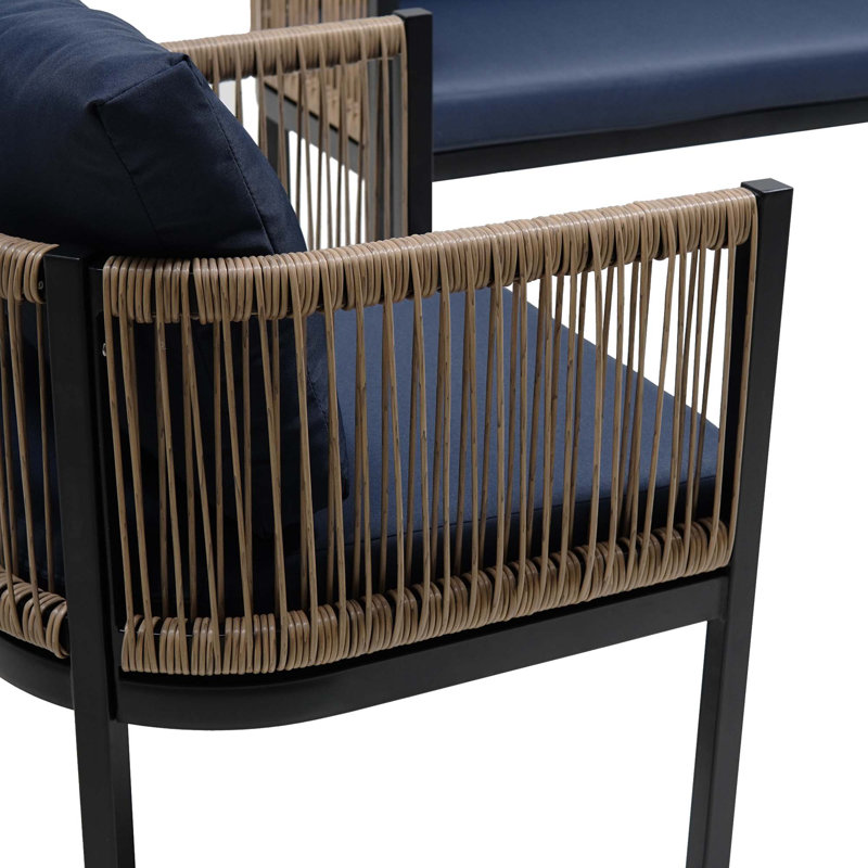 Canapé pour plusieurs personnes avec 1 table, Bleu très foncé