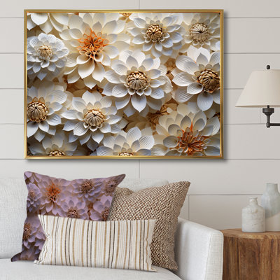 «Vibrant White Zinnias Collage I» sur toile