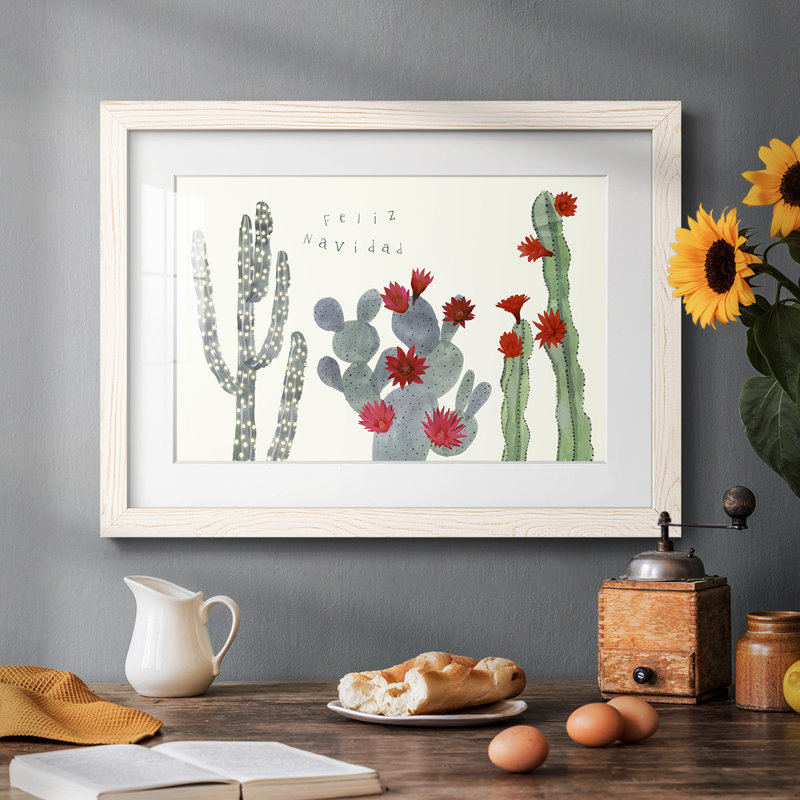 Collection de fleurs de cactus de Noël A, H 14 po x l 20 po x P 1,5 po, Blanc