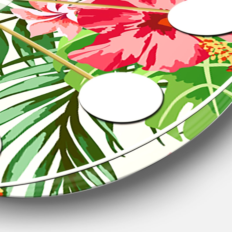 Horloge murale style tropical Mid-Century, Surdimensionné