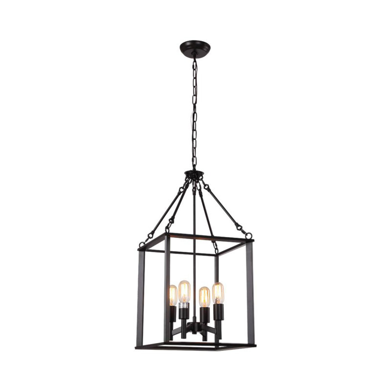 Luminaire suspendu carré à 4 lumières Nil