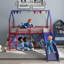 Ensemble lit mezzanine simple avec glissade et rideau Jack Junior