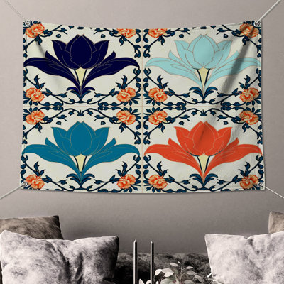 Tapisserie murale motifs floraux