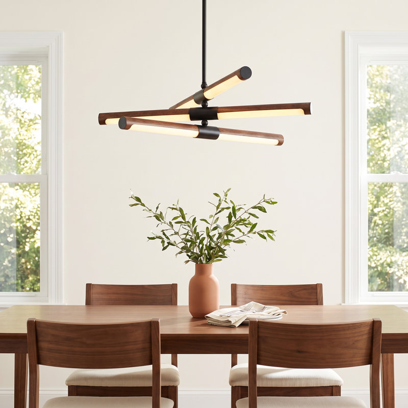 Aimee 6 - Light Dimmable LED Modern Linear Chandelier