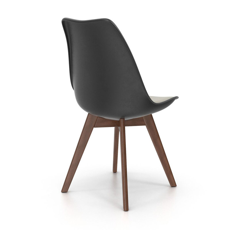 Chaise d'appoint rembourrée Arcturus Kurt, Gris, Noir, Noyer