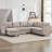 Lyles 107.3" Sectional Sofa With Armrest Black Legs And Moveable Ottoman Seater For 7-109867523