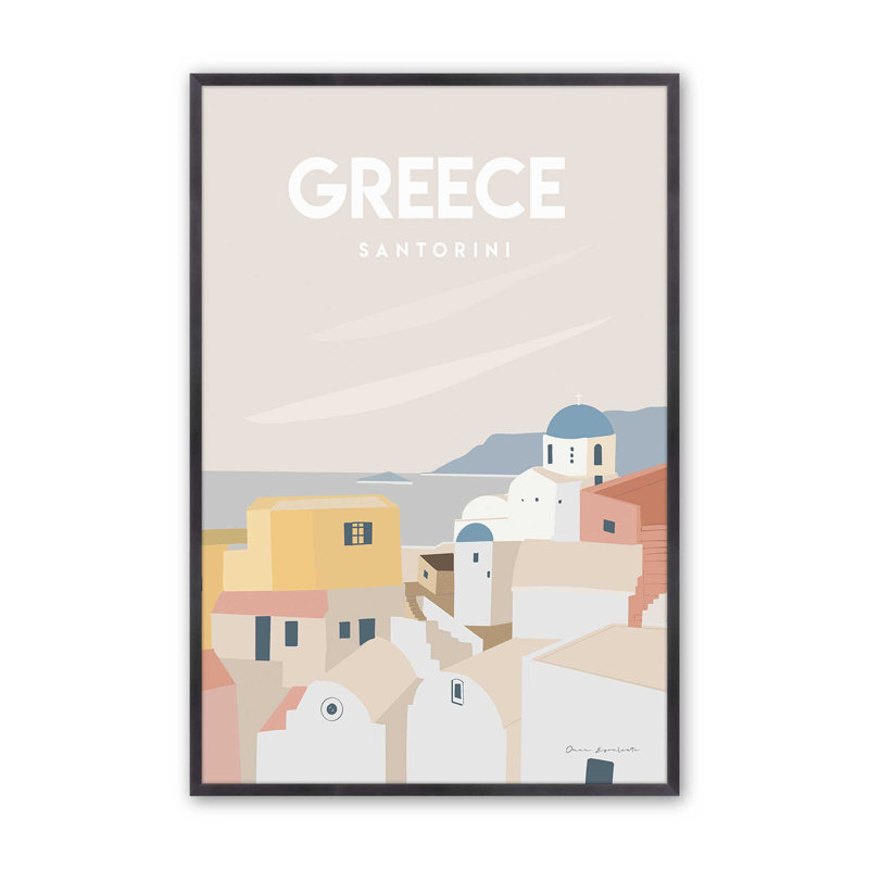 «Santorini Serenity», Cadre en zinc patiné, H 21,25 po x l 17,25 po