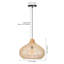 Luminaire suspendu en rotin naturel 1 lumière-105891634
