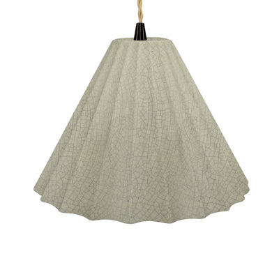 Radiance - luminaire suspendu 1 lumière cannelé - vert céladon craquelé - noir mat - l 10,75 po x H 7 po - ampoule remplaçable - cordon torsadé beige