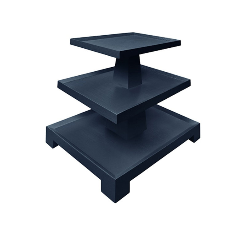 Table d'appoint colonne à trois niveaux, Marine